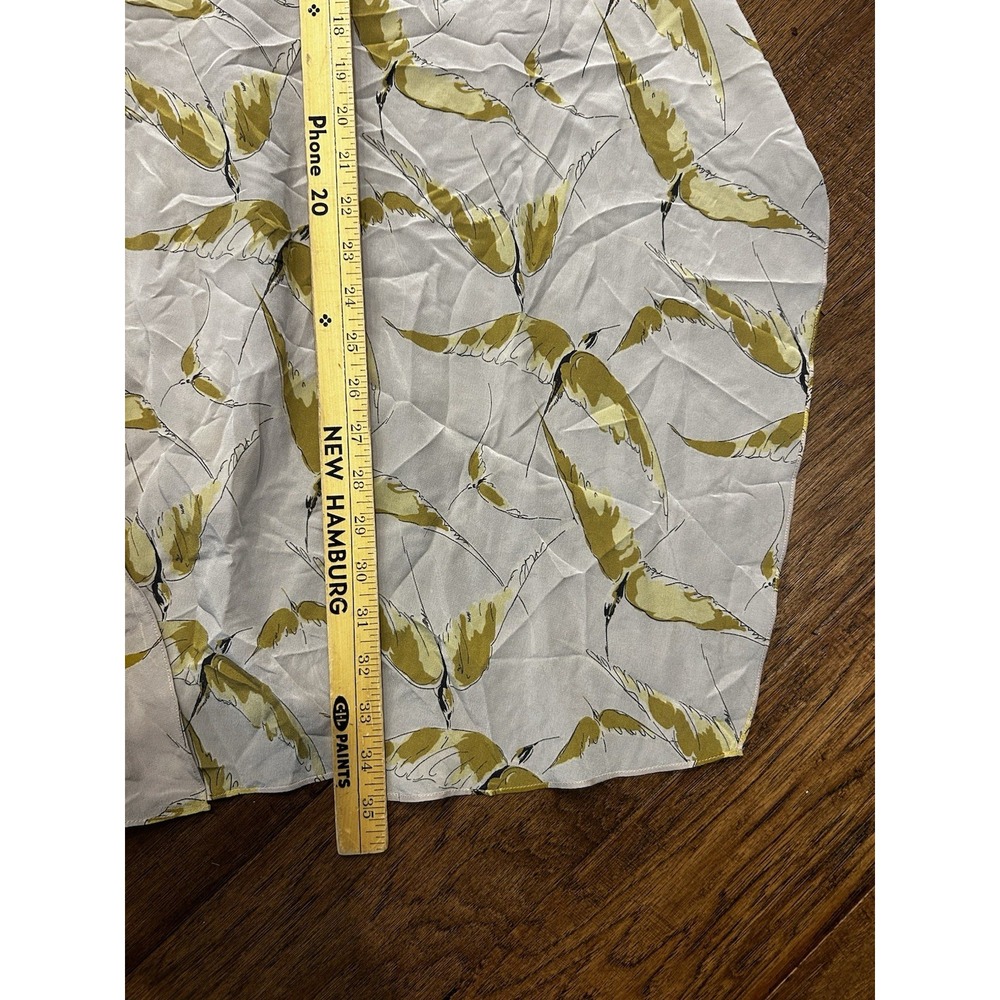 Valentino Dress Silk SS2022 Bird Floral Drape Dress MIDI Tank Beige Size 38 - Picture 9 of 11